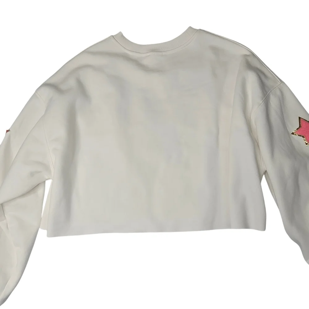 White cropped sweatshirt - Picture 3 of 6
